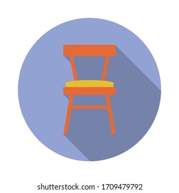a soft chair flat long shadow icon. Simple color vector of Furniture icons for ui and ux, website or mobile application