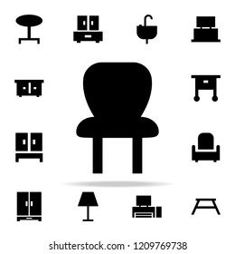 a soft chair glyph icon. Furniture icons universal set for web and mobile