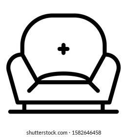 Soft chair icon. Outline soft chair vector icon for web design isolated on white background