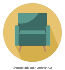 Soft chair icon. Vector illustration in flat style