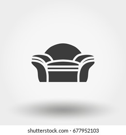 Soft chair. Icon for web and mobile application. Vector illustration on a white background. Flat design style