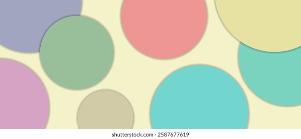 Soft and cheerful vector illustration of a pastel polka dot pattern on a light background