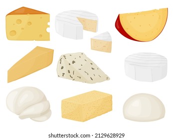 Soft cheese block set. Farm market product for label, poster, icon, packaging.