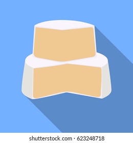 Soft cheese icon in flat style isolated on white background. Milk product and sweet symbol stock vector illustration.