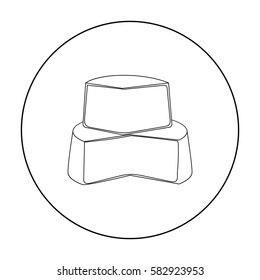 Soft cheese icon in outline style isolated on white background. Milk product and sweet symbol stock vector illustration.