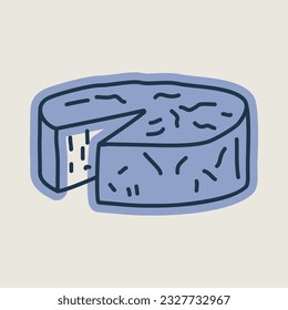 Queso suave con un icono aislado de moho. Signo de animal de granja. Símbolo gráfico para el diseño del sitio web, logotipo, aplicación, interfaz de usuario. Ilustración del vector