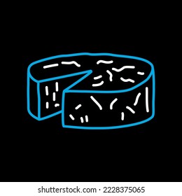 Weichkäse einzeln auf dunklem Hintergrund Symbol. Tierzeichen des landwirtschaftlichen Betriebs. Graph Symbol für Ihr Web-Site-Design, Logo, App, UI. Vektorgrafik