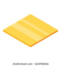 Soft cheese slice icon. Isometric of soft cheese slice vector icon for web design isolated on white background