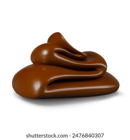 Soft chocolate cream, butter, spread. Realistic cocoa product. Decorative element