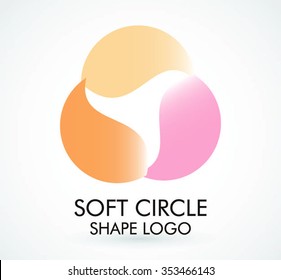 Soft circle spa of relax abstract vector and logo design or template health yoga business icon of company identity symbol concept