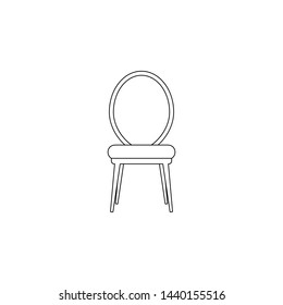 Soft classic chair flat icon. Element of furniture for mobile concept and web apps icon. Outline, thin line icon for website design and development, app development
