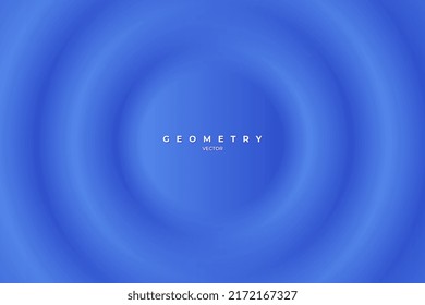 Weiche, klare und einfache futuristische Formelemente. Minimalistischer blauer Hintergrund. Abstrakter 3D-Kreis unscharfer Bildschirmhintergrund