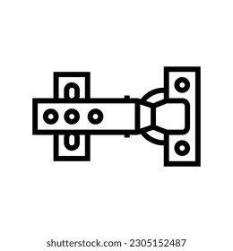 soft close hardware hardware furniture fitting line icon vector. soft close hardware hardware furniture fitting sign. isolated contour symbol black illustration