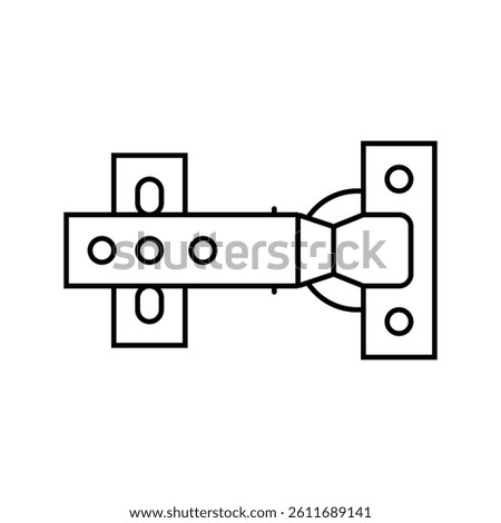 soft close hardware hardware furniture fitting line icon vector. soft close hardware hardware furniture fitting sign. isolated contour symbol black illustration