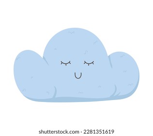 Soft cloud decorative pillow. Sleeping bedroom cushion, textile decoration vector illustration
