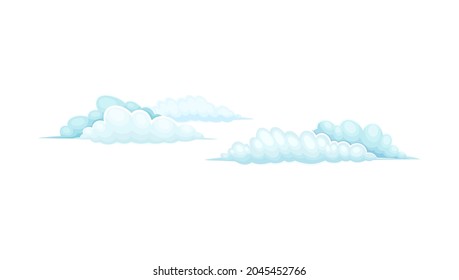 Soft Cloud Scudding Across Sky as Landscape Element Vector Illustration