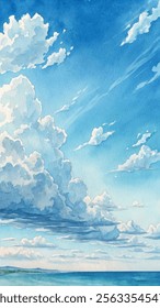 Soft clouds drift lazily across a bright sky, enhancing the beauty of the tranquil ocean view.