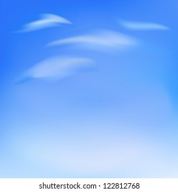 Soft clouds on sunny sky