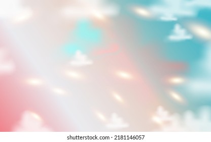 Soft cloudy is gradient pastel, Abstract sky background in sweet color and shining light. Premium vector.
