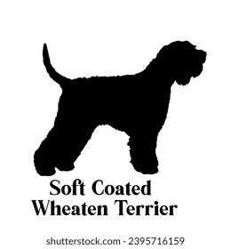 Soft Coated Wheaten Terrier. Dog silhouette dog breeds dog monogram logo dog face vector