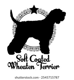 Soft Coated Wheaten Terrier dog silhouette, dog, dog breeds,  vector, silhouette, logo design, animal, illustration, icon, sign, black, pet