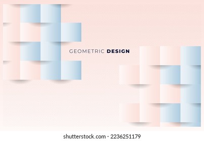 soft color 3d geometric paper style  design