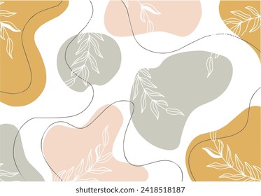 soft color abstract background with leaf ornament
