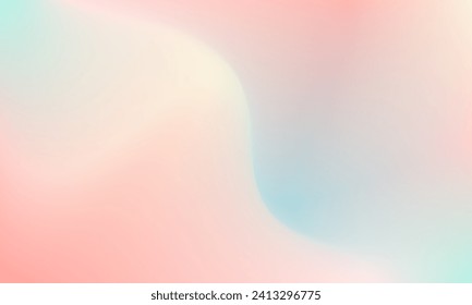 Soft color abstract curved gradient background. vector illustration of pink and light blue wallpaper element design
