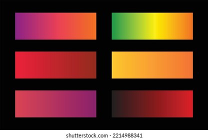 Soft color abstract gradients, Collection of colorful smooth gradient background for graphic design. Vector illustration