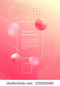 Soft color background design with copyspace. Fluid gradient and geometric shapes composition. Futuristic vector illustration