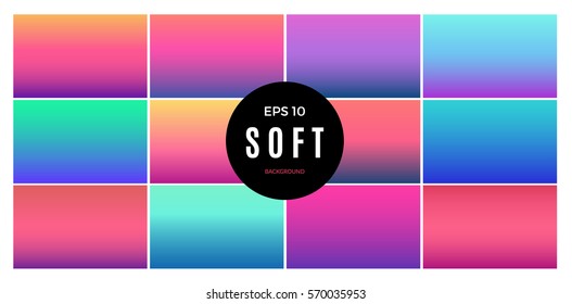 Soft color background design. Creative Gradient set for greeting card, flyer, poster, web header, banner