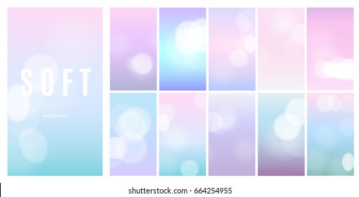 Soft color background design. Creative Gradient set for greeting card, flyer, invitation, poster, brochure, banner calendar