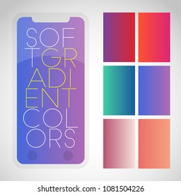Soft color background. Modern screen vector design for mobile app. Creative Gradient set for greeting card, flyer, invitation, poster, brochure, banner calendar