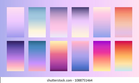 Soft color background Trendy screen vector design for landing page  smartphone  mobile app Soft multicolor gradients Modern palette