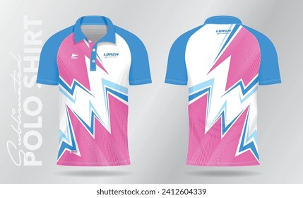 soft color blue and pink sublimation polo sport jersey template design