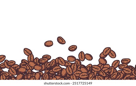Soft Color Coffee Bean for Banner Background or Packaging Design. Vector Illustration of Coffee Beans for Coffee Manufacture, Cafes and Restauraunts.
