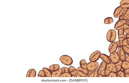 Soft Color Coffee Bean for Banner Background or Packaging Design. Vector Illustration of Coffee Beans for Coffee Manufacture, Cafes and Restauraunts.