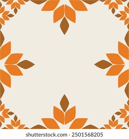 soft color flower frame design	