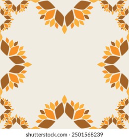 soft color flower frame design	