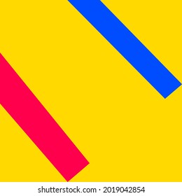 Soft Color Geometric Diagonal Lines Abstract Background. Pink Blue Diagonal Lines on Yellow Background. Eps 10 Vector.