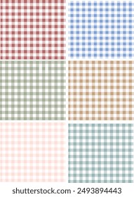 Soft Color Gingham Background Backfrop Wallpaper Set