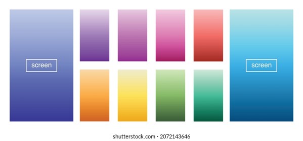 Soft color gradient background. Abstract, blue, bright, pink, green, red, violet, turquoise, yellow, UI UX template. Modern screen vector design for mobile app. EPS 10.
