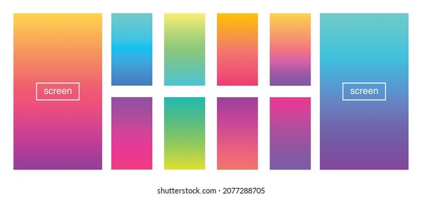 Soft color gradient background. Abstract, blue, bright, pink, green, red, violet, turquoise, yellow, UI UX template. Modern screen vector design for mobile app. EPS 10.