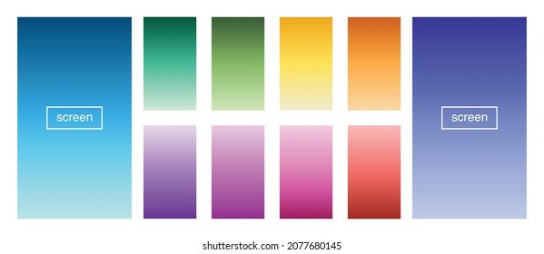 Soft color gradient background. Abstract, blue, bright, pink, green, red, violet, turquoise, yellow, UI UX template. Modern screen vector design for mobile app. EPS 10.