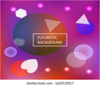 Soft color gradient background. Colorful backdrop with colored bubbles and white shapes. Vector illustration vintage. Green painted, natural screen design for user interface or mobile app.