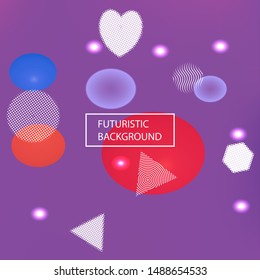 Soft color gradient background. Dynamic backdrop with colored bubbles and white shapes. Vector illustration art. Violet painted, natural screen design for user interface or mobile app.