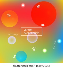Soft color gradient background. Fresh backdrop with colored bubbles and white shapes. Vector illustration pastel. Red painted, natural screen design for user interface or mobile app.