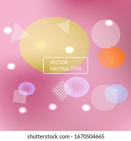 Fondo degradado de color suave. Fondo fresco con burbujas de colores y formas blancas. Elementos de ilustración de vectores. Diseño de pantalla natural pintado en rojo para la interfaz de usuario o la aplicación móvil.