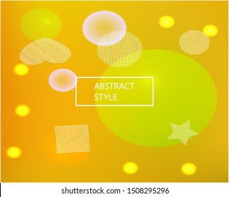 Soft color gradient background. Futuristic backdrop with colored bubbles and white shapes. Vector illustration layout. Orange painted, natural screen design for user interface or mobile app.