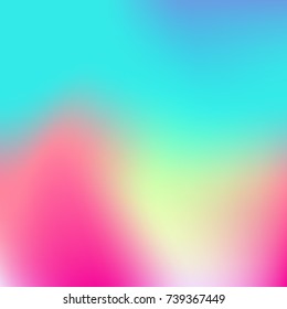 Soft Color Gradient Background. Holographic Wallpaper Set. Modern Mobile Or Web App Screen. Vector